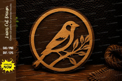 Songbird Circle Frame Laser Cut Svg Design SVG Regulrcrative 
