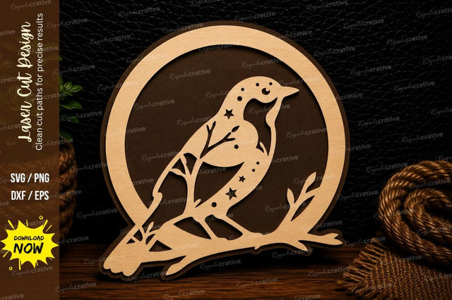 Songbird Circle Frame Laser Cut Svg Design SVG Regulrcrative 
