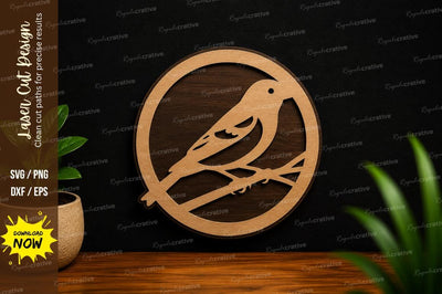 Songbird Circle Frame Nature Laser Cut SVG File SVG Regulrcrative 