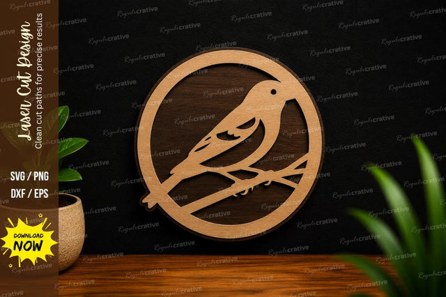 Songbird Circle Frame Nature Laser Cut SVG File SVG Regulrcrative 