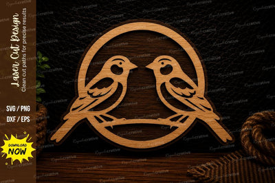 Songbird Couple Circle Laser Cut Svg Design SVG Regulrcrative 