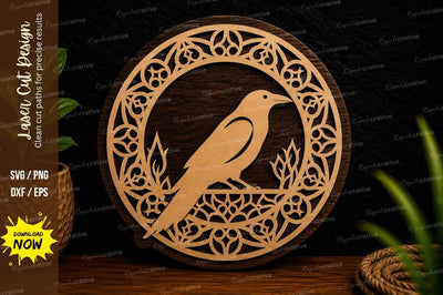 Songbird Mandala Ornament Laser Cut SVG File SVG Regulrcrative 