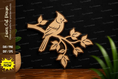 Songbird on Branch Nature Laser Cut SVG File SVG Regulrcrative 