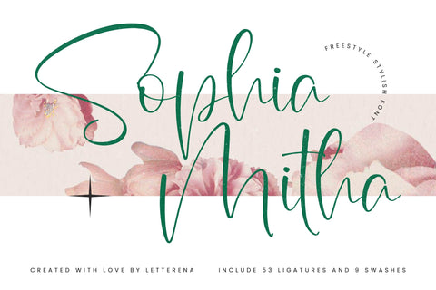 Sophia Mitha - Freestyle Stylish Font Font Letterena Studios 