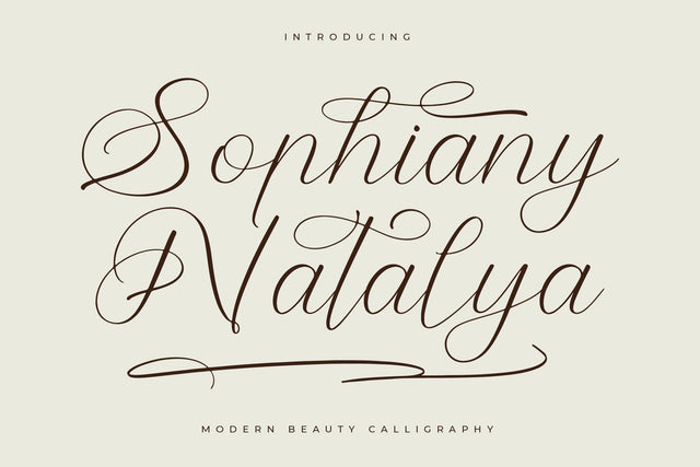 Sophiany Natalya - Modern Beauty Calligraphy Font Letterena Studios 