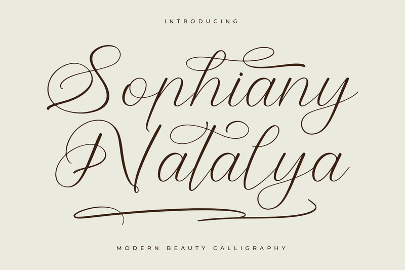 Sophiany Natalya - Modern Beauty Calligraphy Font Letterena Studios 