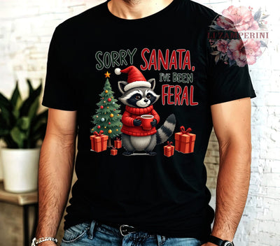 Sorry Santa, Feral Raccoon, Raccoon Christmas, Funny Holiday, Digital Download, Sublimation Design, Quirky Christmas, Holiday Humor Sublimation Li Zamperini 