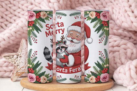 Sorta Merry Sorta Feral Tumbler Wrap Sublimation DesignSVG 