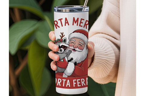 Sorta Merry Sorta Feral Tumbler Wrap Sublimation DesignSVG 