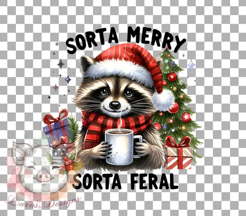 Sorta Santa, Feral Christmas, PNG Sublimation, Holiday Decor, Christmas Season, Digital Download, Funny Santa, Unique Christmas Art Sublimation Lara' s Designs 
