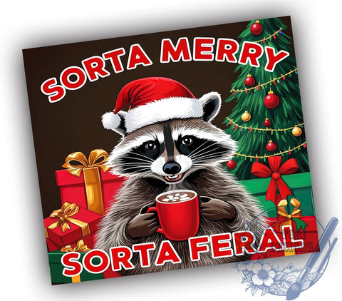 Sorta Santa, Sorta Feral, Christmas Season, 20oz Tumbler, Sublimation Design, Funny Christmas, Holiday Humor, Unique Gift Sublimation ToriDesigns 