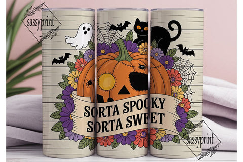 Sorta Spooky Halloween 20oz Tumbler Wrap Sublimation sassyprint 