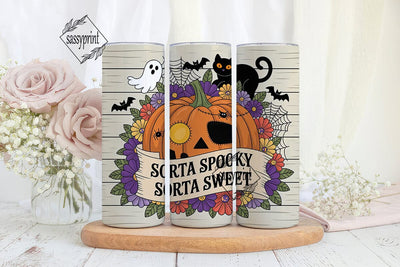 Sorta Spooky Halloween 20oz Tumbler Wrap Sublimation sassyprint 