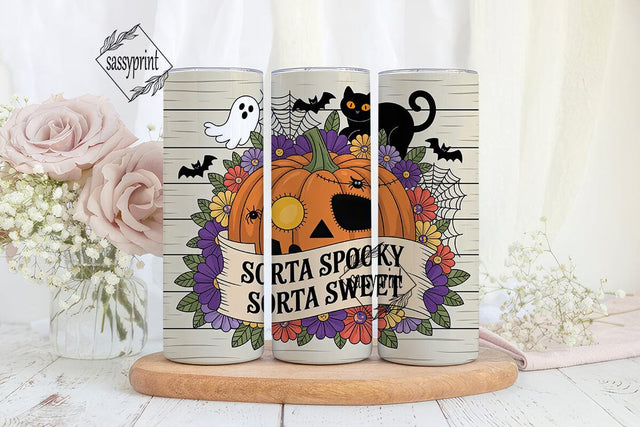 Sorta Spooky Halloween 20oz Tumbler Wrap Sublimation sassyprint 
