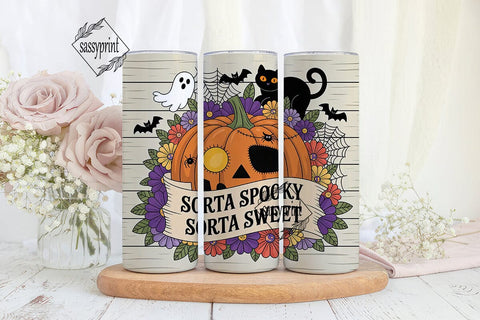 Sorta Spooky Halloween 20oz Tumbler Wrap Sublimation sassyprint 