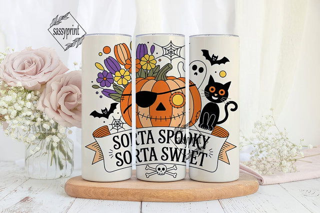 Sorta Spooky Halloween 20oz Tumbler Wrap Sublimation sassyprint 