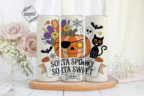 Sorta Spooky Halloween 20oz Tumbler Wrap Sublimation sassyprint 