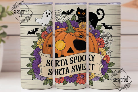 Sorta Spooky Halloween 20oz Tumbler Wrap Sublimation sassyprint 