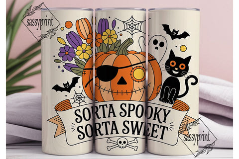 Sorta Spooky Halloween 20oz Tumbler Wrap Sublimation sassyprint 