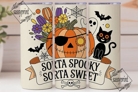Sorta Spooky Halloween 20oz Tumbler Wrap Sublimation sassyprint 
