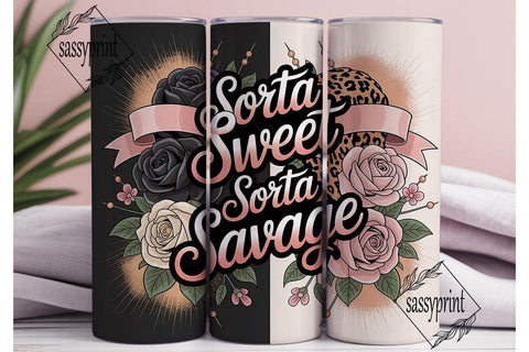 Sorta Sweet Sorta Savage 20oz Tumbler Sublimation sassyprint 