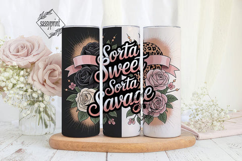Sorta Sweet Sorta Savage 20oz Tumbler Sublimation sassyprint 