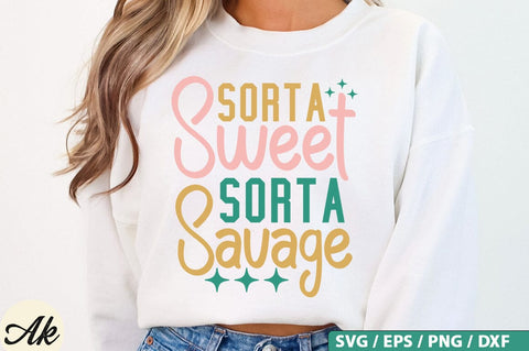Sorta Sweet Sorta Savage Retro SVG Design SVG akazaddesign 