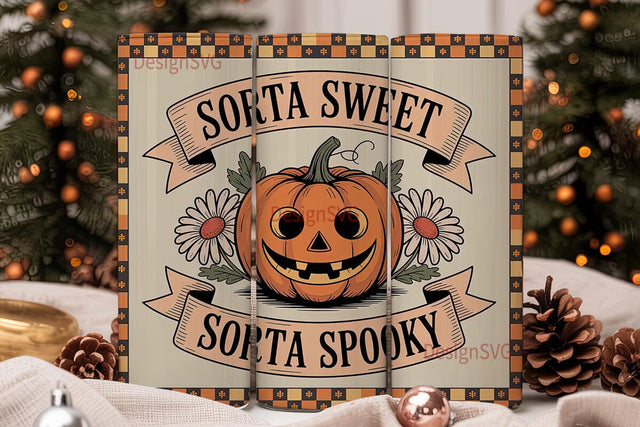 Sorta Sweet Sorta Spooky Tumbler Wrap Sublimation DesignSVG 