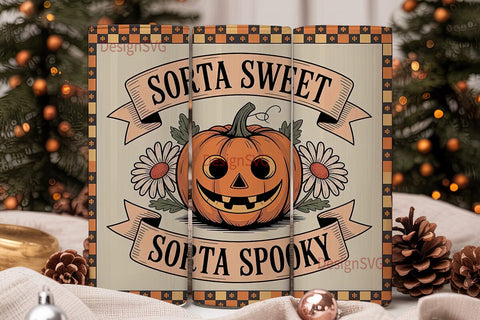Sorta Sweet Sorta Spooky Tumbler Wrap Sublimation DesignSVG 
