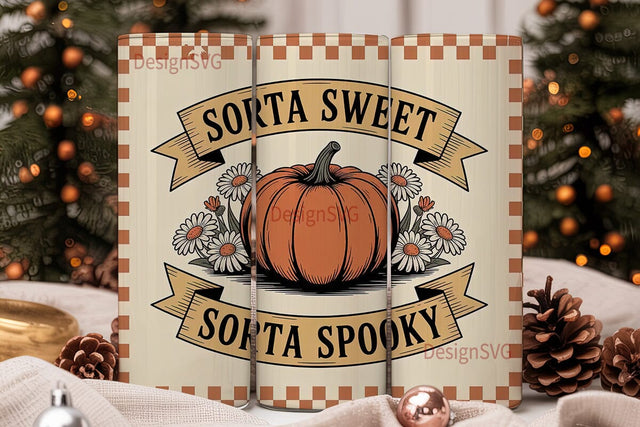 Sorta Sweet Sorta Spooky Tumbler Wrap Sublimation DesignSVG 