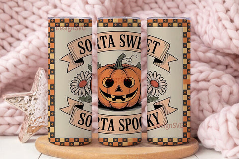 Sorta Sweet Sorta Spooky Tumbler Wrap Sublimation DesignSVG 