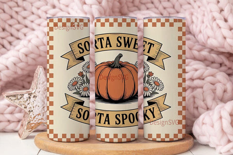 Sorta Sweet Sorta Spooky Tumbler Wrap Sublimation DesignSVG 