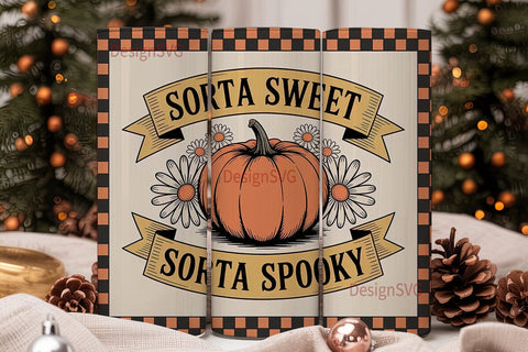 Sorta Sweet Sorta Spooky Tumbler Wrap Sublimation DesignSVG 