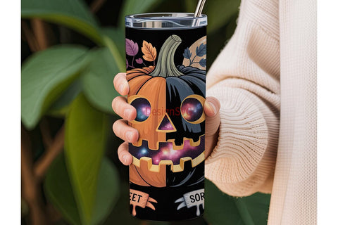 Sorta Sweet & Spooky Tumbler Wrap Sublimation DesignSVG 