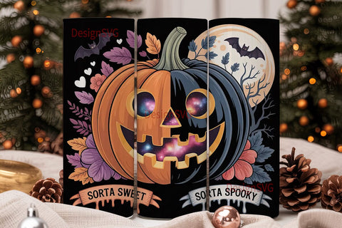 Sorta Sweet & Spooky Tumbler Wrap Sublimation DesignSVG 
