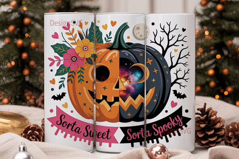 Sorta Sweet & Spooky Tumbler Wrap Sublimation DesignSVG 