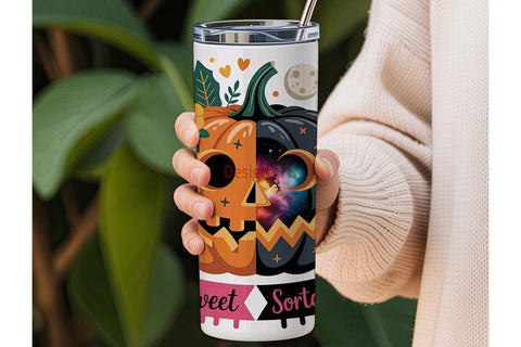 Sorta Sweet & Spooky Tumbler Wrap Sublimation DesignSVG 