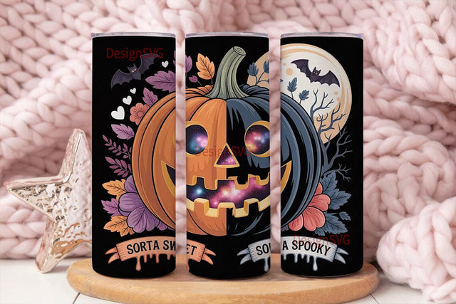 Sorta Sweet & Spooky Tumbler Wrap Sublimation DesignSVG 