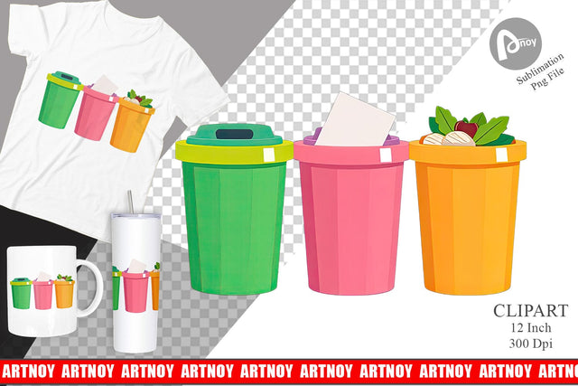 Sorting Bins Clipart Sublimation artnoy 