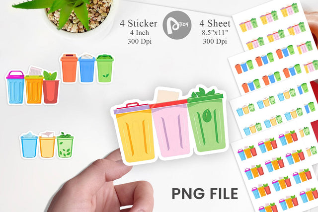 Sorting Bins Sticker Sublimation artnoy 
