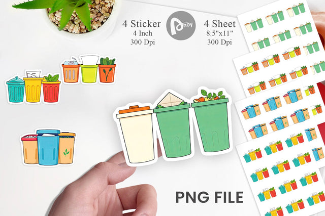 Sorting Bins Sticker Sublimation artnoy 