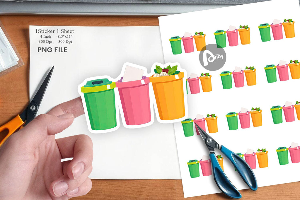 Sorting Bins Sticker - So Fontsy