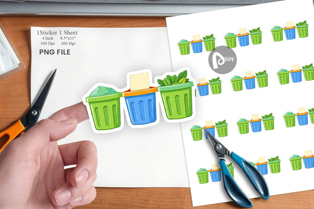 Sorting Bins Sticker Sublimation artnoy 