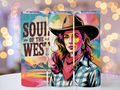 Soul Of The West 20oz Tumbler, Soul of the West Quote, Western Cowgirl Wrap, Rustic Cowgirl Sublimation, 20oz Tumbler Wrap, Sublimation Design PNG, Country Western Gift Sublimation SvggirlplusArt 