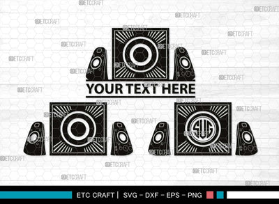 Sound Box Monogram, Sound Box Silhouette, Sound Box SVG, Speakers Svg, Speaker Box Svg, Speaker Boombox Svg, Loudspeaker Svg, SB00533 SVG ETC Craft 