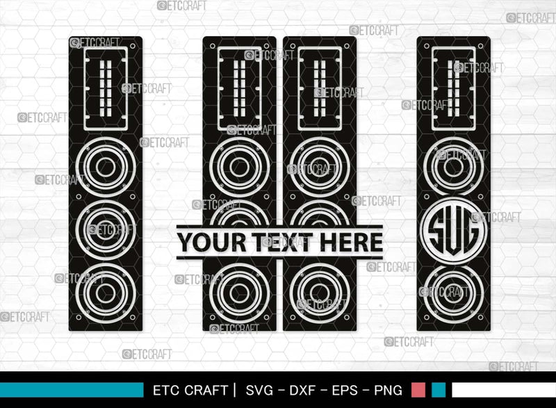 Sound Box Monogram, Sound Box Silhouette, Sound Box SVG, Speakers Svg ...
