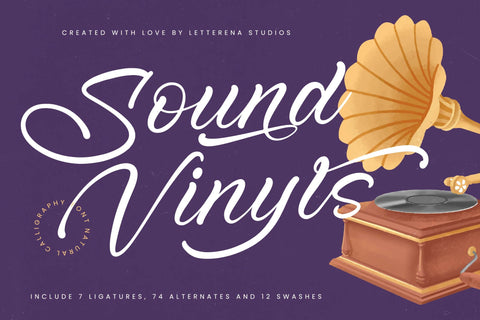 Sound Vinyls - Natural Calligraphy Font Font Letterena Studios 