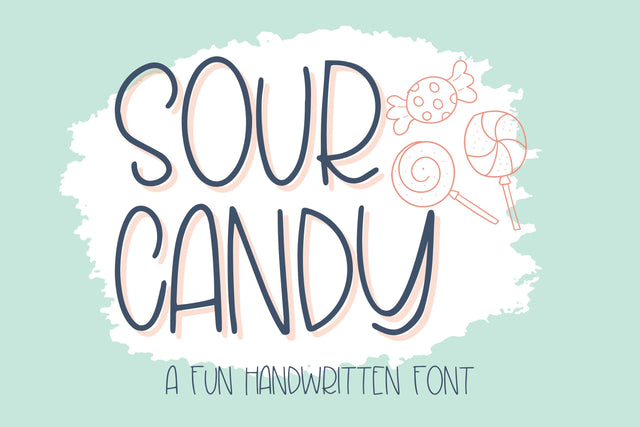 Sour Candy, Cute Handwritten Font for Cricut, Fun Handwriting Font Designing Digitals 