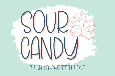 Sour Candy, Cute Handwritten Font for Cricut, Fun Handwriting Font Designing Digitals 