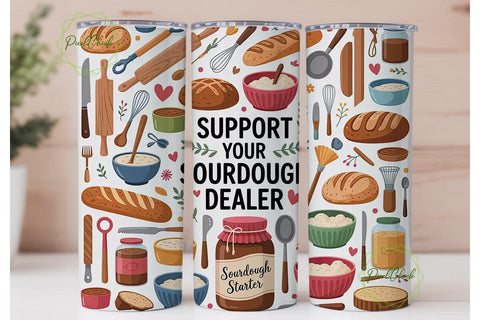 Sourdough Baker 20oz Tumbler Wrap Sublimation PixelChick 